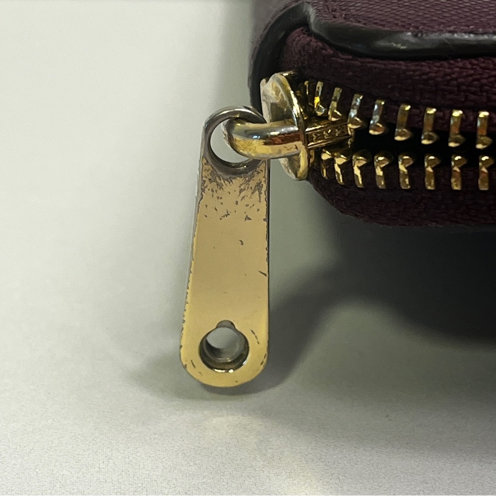 Henri Bendel West 57th Zip Around Continental Wallet Port Brown Saffiano Leather - Picture 6 of 8